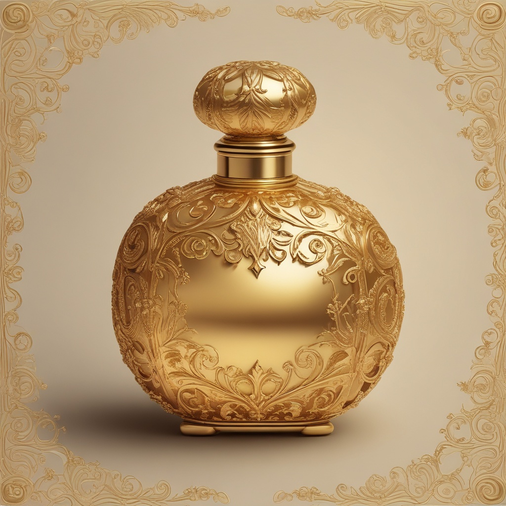 Golden perfume bottle