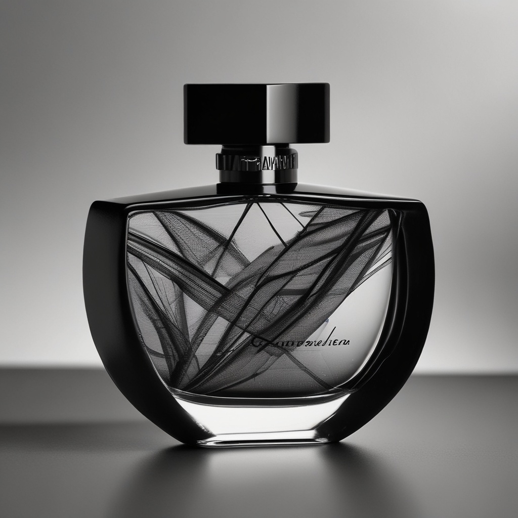Modern black perfume bottle